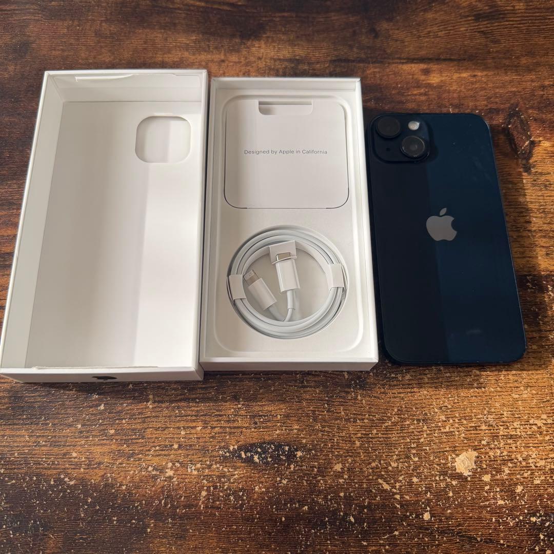 Apple iPhone 14 ブラック 本体 箱 Lightningケーブル付