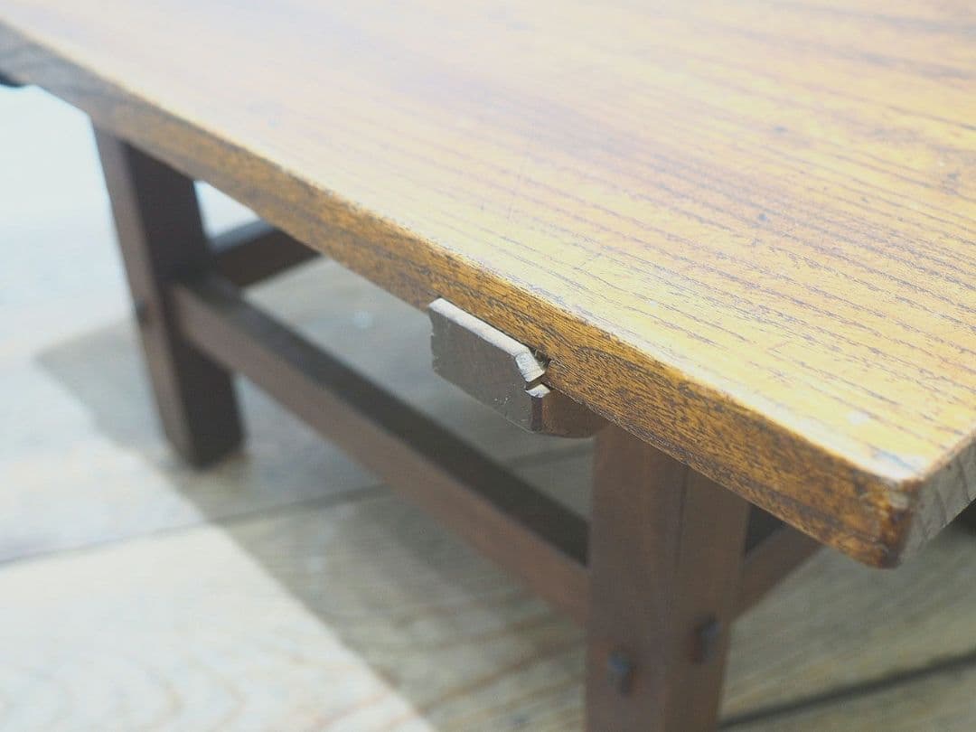 1363 アンティーク 欅のローテーブル　文机　ちゃぶ台　座卓　レトロ　古家具