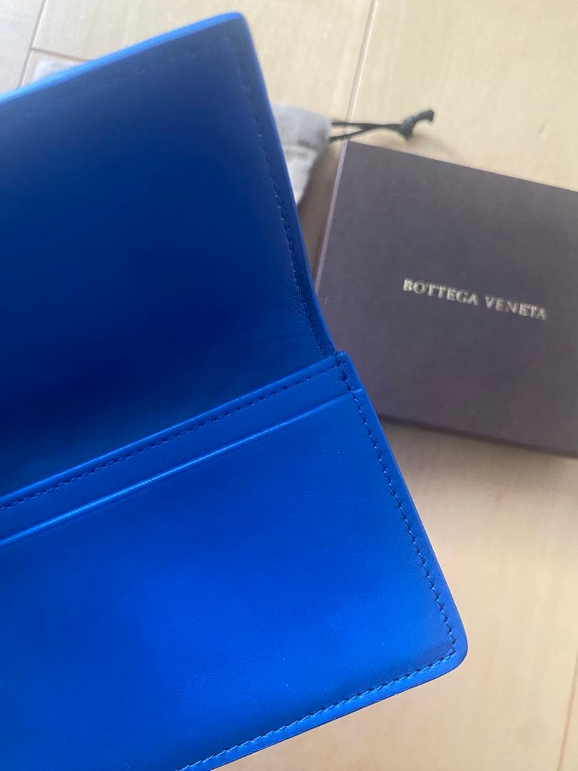 【新品/未使用】Bottega Veneta 名刺入れ ブルー※箱、保存袋付き