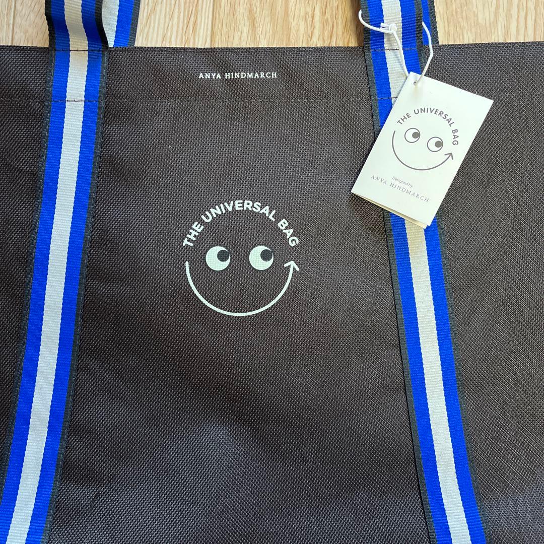 【アニヤハインドマーチ】ユニバーサル　エコバッグ　　大　ブラウン　チョコレート