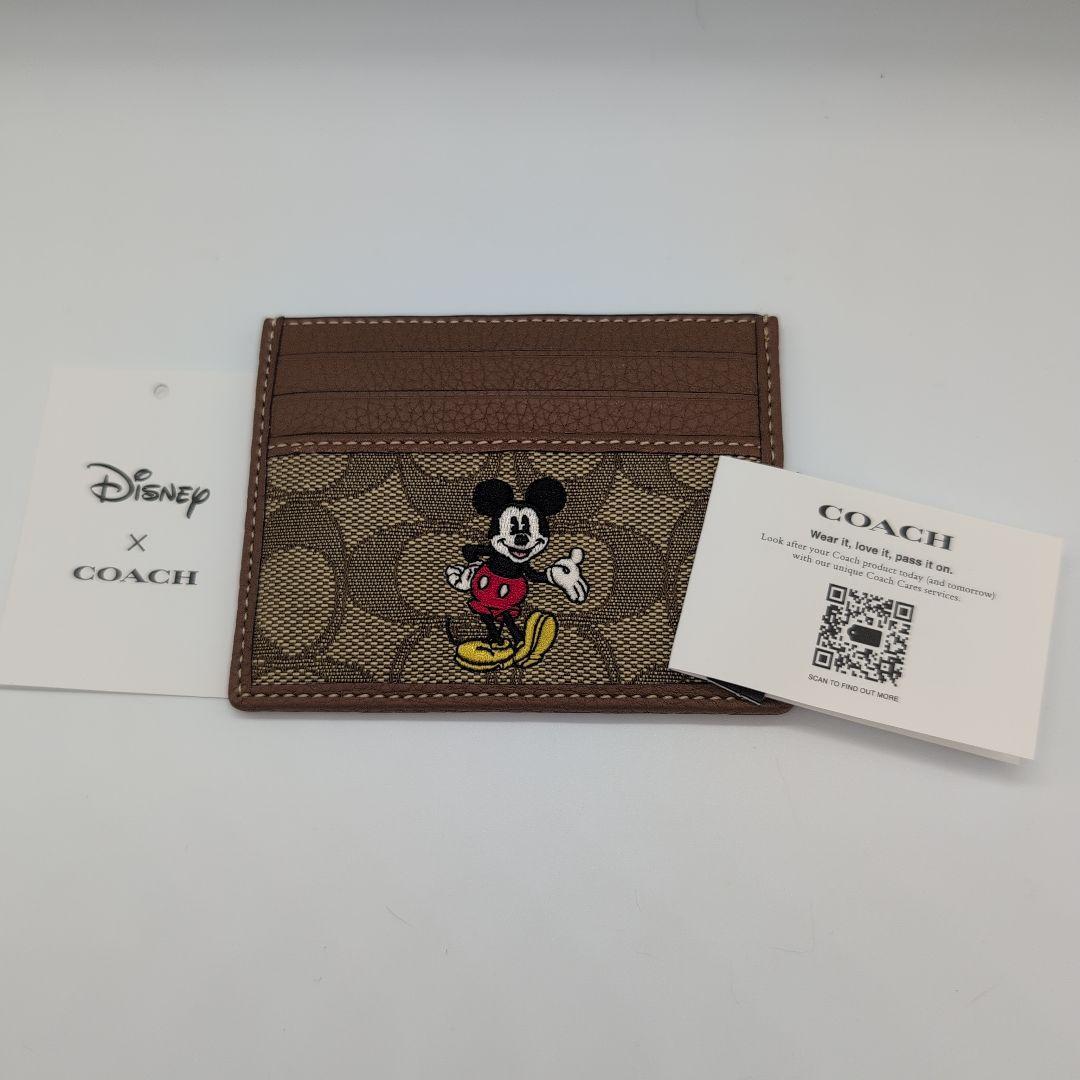 コーチ☆ディズニー ミッキー☆シグネチャー カードケース ☆パスケース✩名刺入
