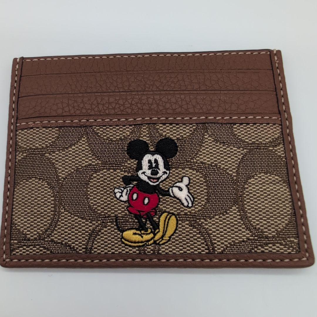 コーチ☆ディズニー ミッキー☆シグネチャー カードケース ☆パスケース✩名刺入