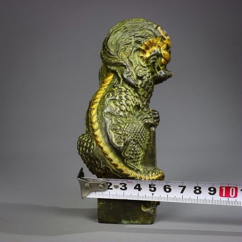 銅制 鎮水獣麒麟 鎮宅 辟邪 開運 風水 招財 卓上 装飾品 置物 工芸品