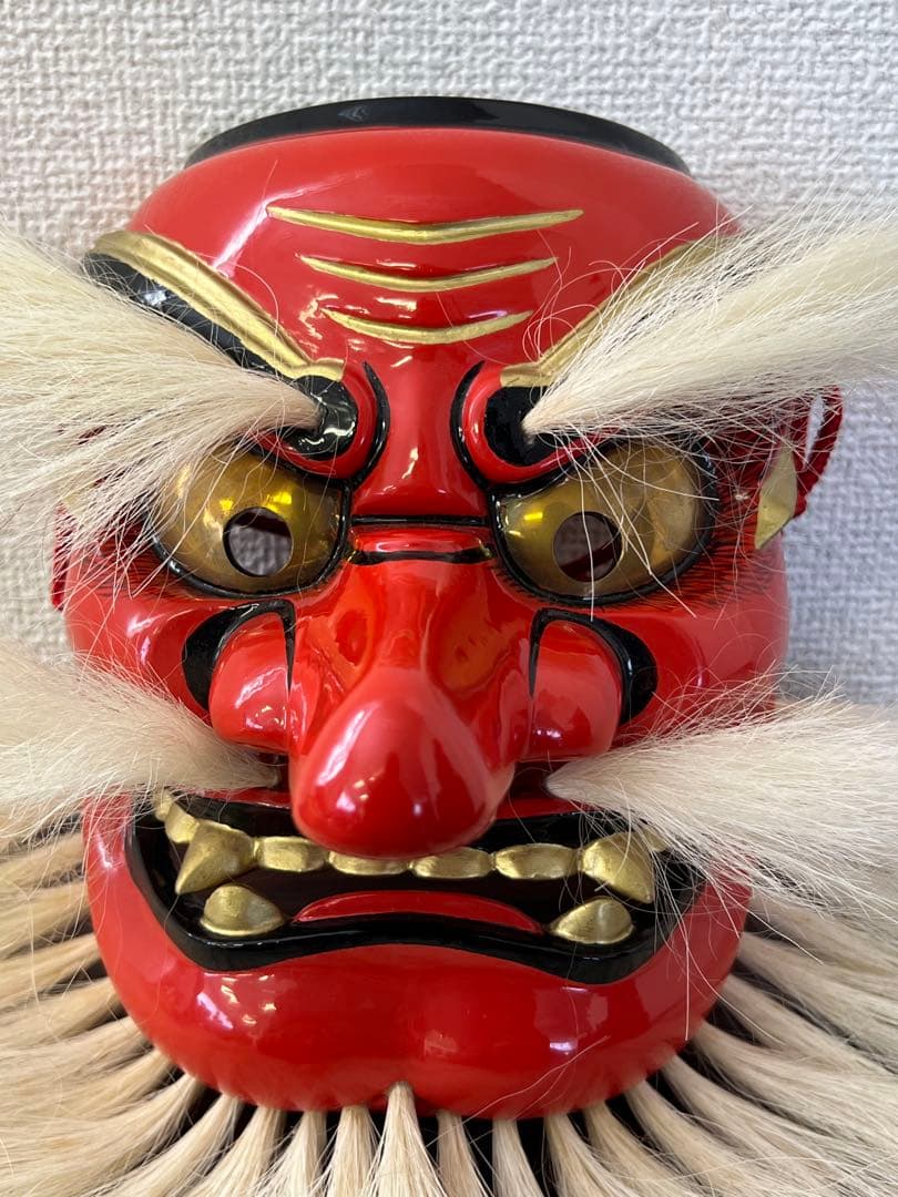 備中神楽面　猿田彦命　木彫　天狗面　中谷浩玉作