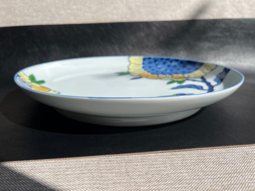 源右衛門　染錦向日葵　ひまわり　楕円皿　大皿　一枚