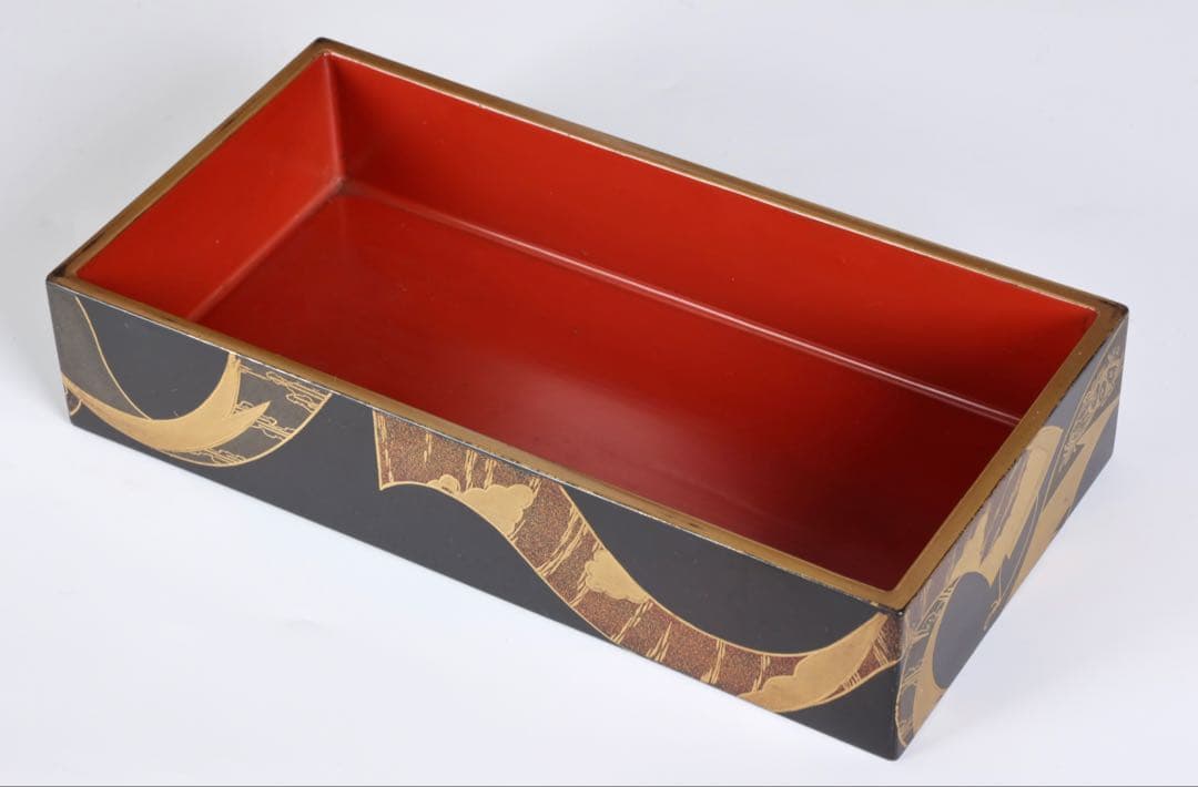 漆塗金蒔絵 野弁当 野点 花見重 重箱 錫製徳利 台付 骨董 古美術漆器　漆