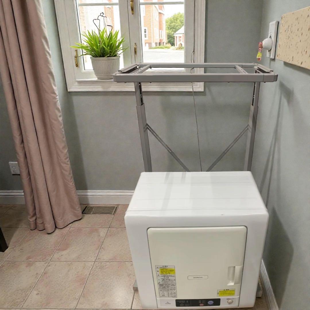 ●美品 日立 衣類乾燥機 DE-N40WX 4kg スタンド付き