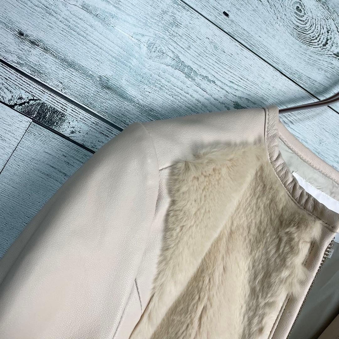 ☆最高級レザー☆ルーニィ　コンビラムレザージャケット定価11万円　レッキスファー