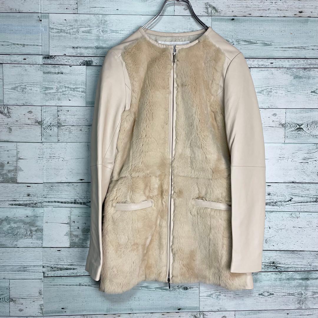 ☆最高級レザー☆ルーニィ　コンビラムレザージャケット定価11万円　レッキスファー