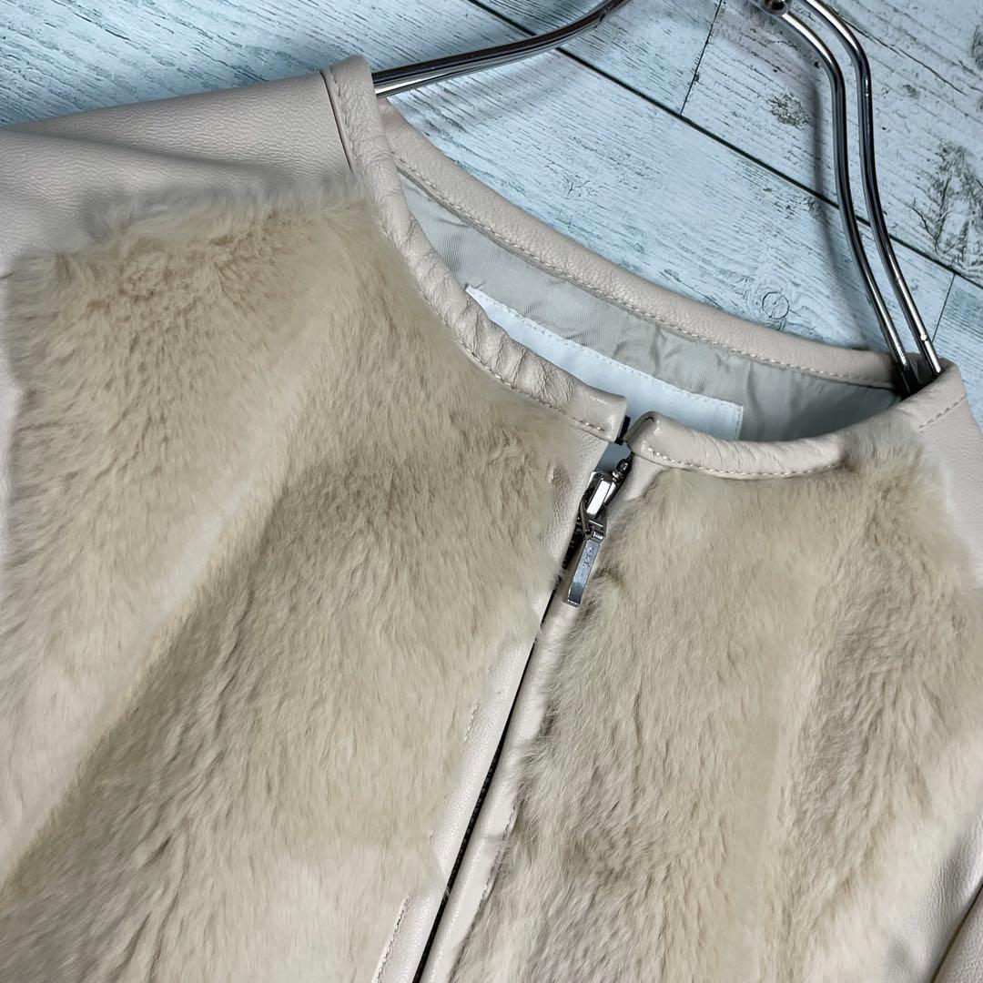 ☆最高級レザー☆ルーニィ　コンビラムレザージャケット定価11万円　レッキスファー