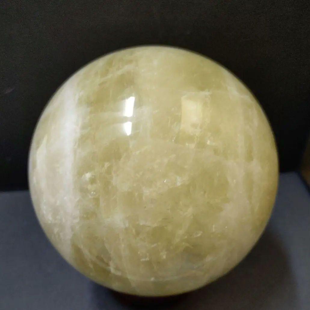 ☆きらりchan☆ 【割引特価】シトリン丸玉　1.5Kg（木製台座付き）