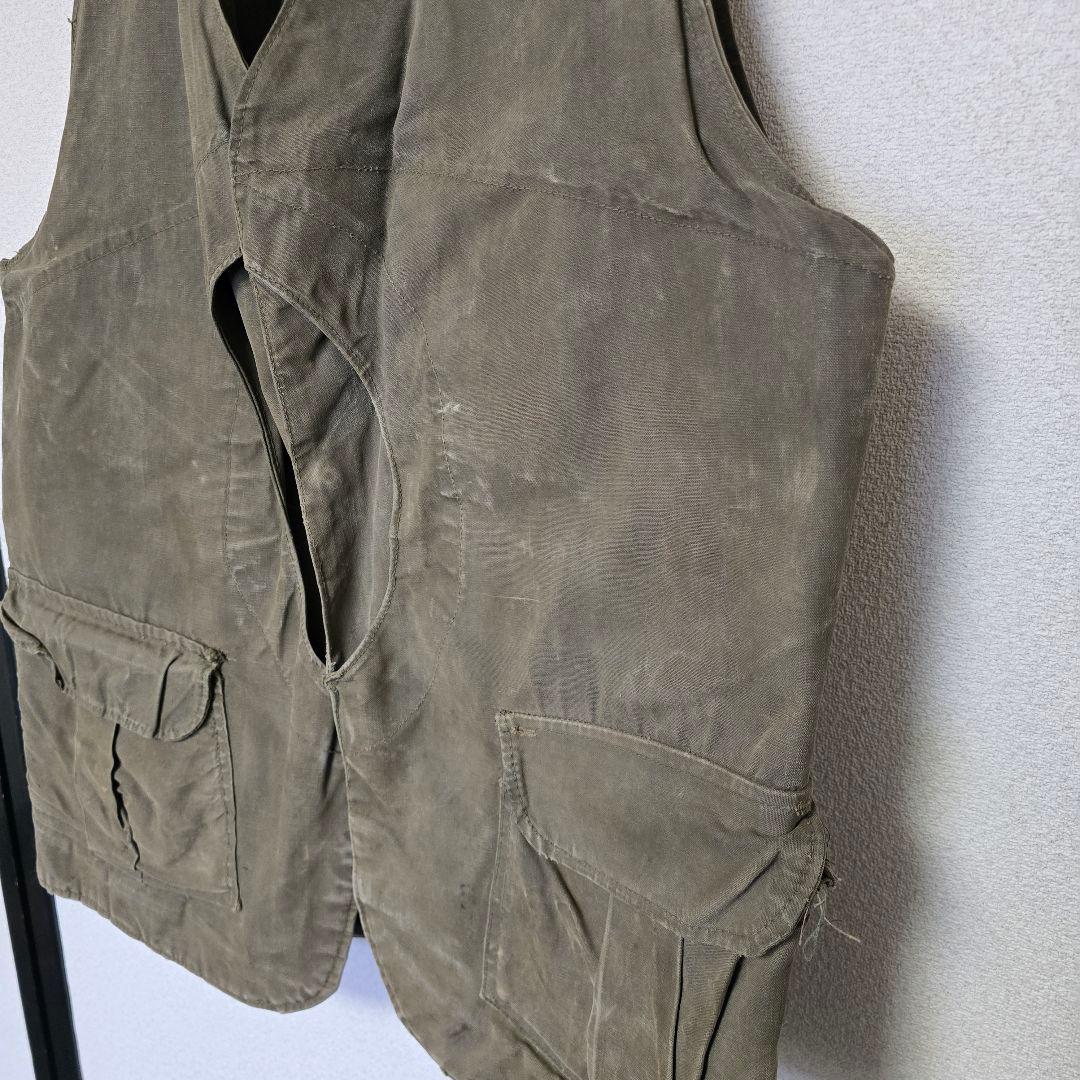 HINSON/ベスト/42/コットン/KHK/無地/40s/ムーンポケット