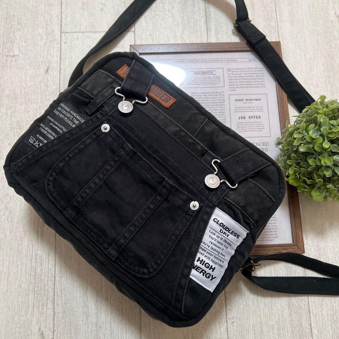 ショルダーバッグ　オーバーオール　デニムリメイク　ハンドメイド　２点