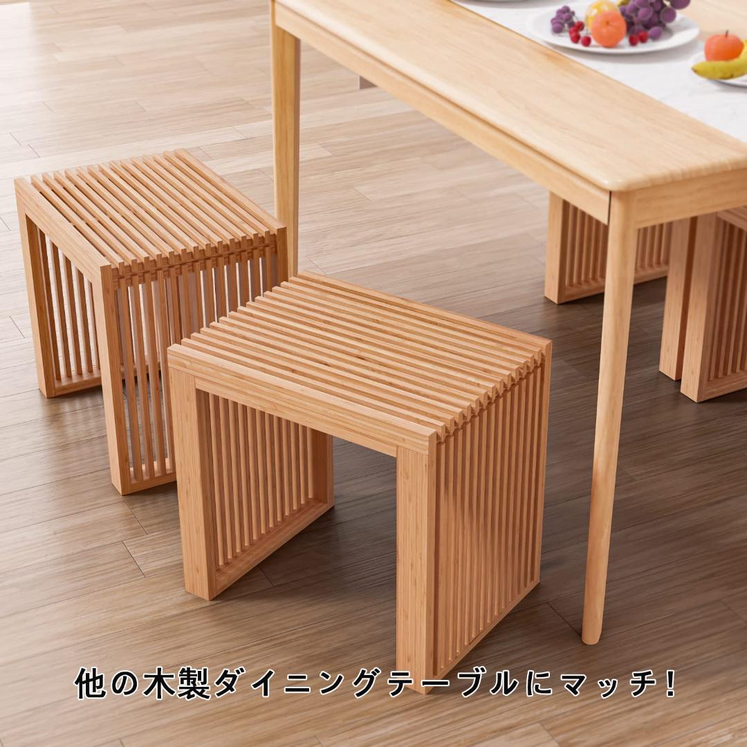 美しいデザインと機能性 コンパクト 1人用 竹製ベンチ