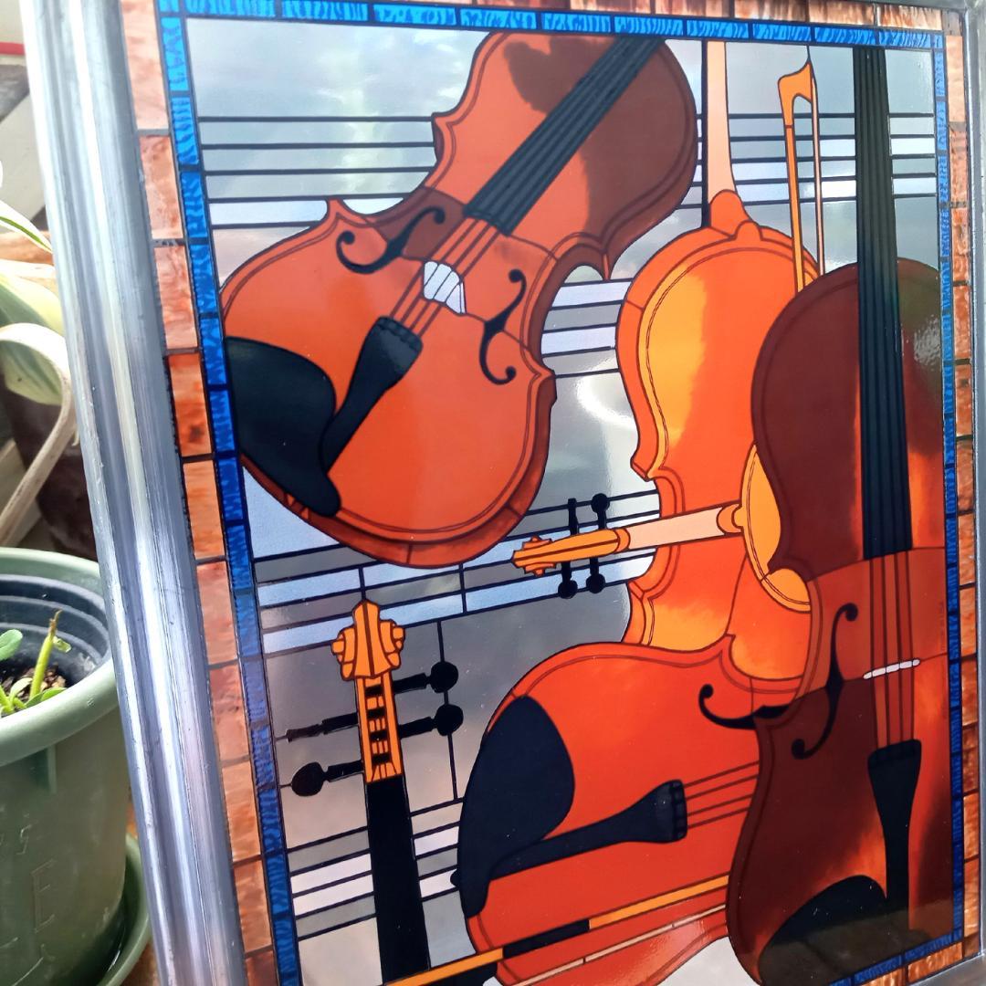 アメリカ ステンドグラス Violinヴァイオリン グラスマスターズ社アールデコ