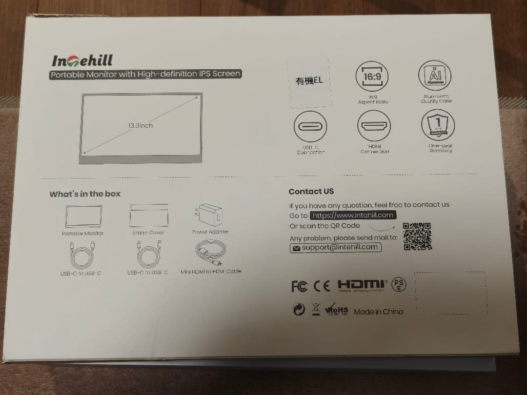 Intehill ポータブルモニター 13.3インチ F13NA