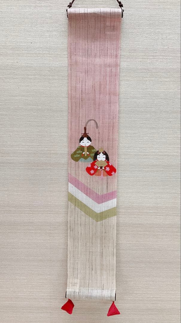 豆タペストリー【三色雛】ひな祭り お節句 お誕生祝い 3月ウォールデコ 新品