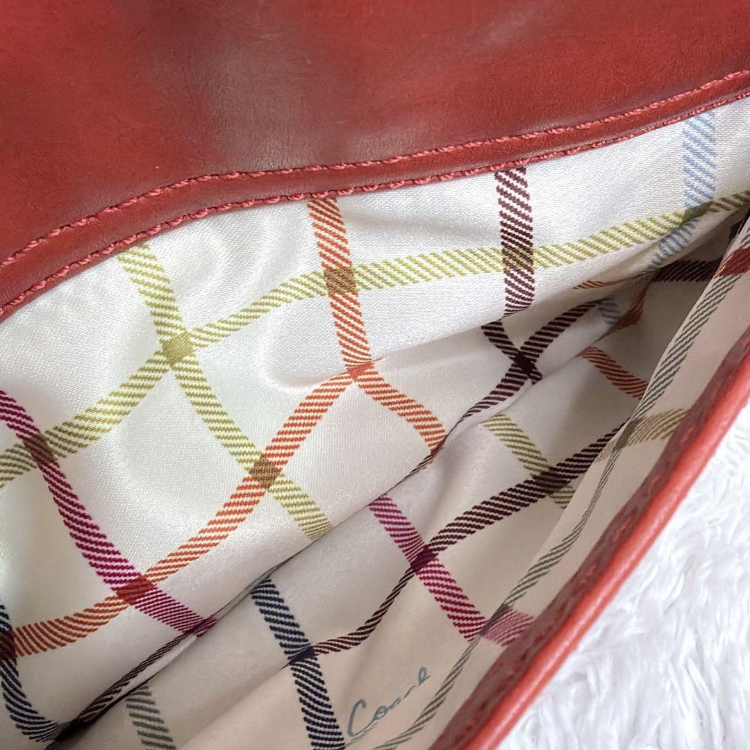 美品✨ COACH ショルダー バッグ ソーホー ブリーカー レザー 赤茶