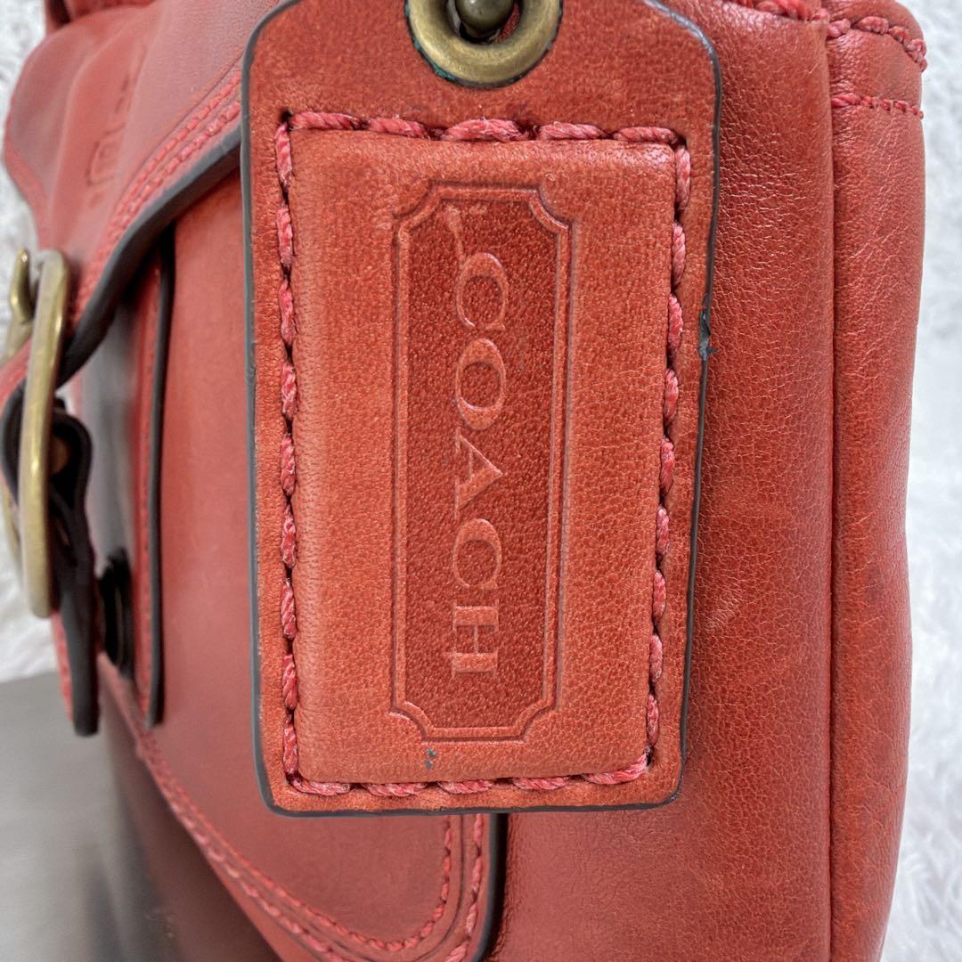 美品✨ COACH ショルダー バッグ ソーホー ブリーカー レザー 赤茶