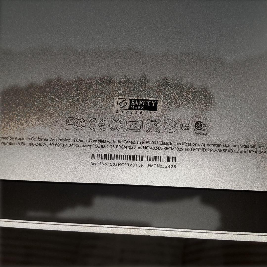 Apple iMac 21.5インチ 2011 Sequoia