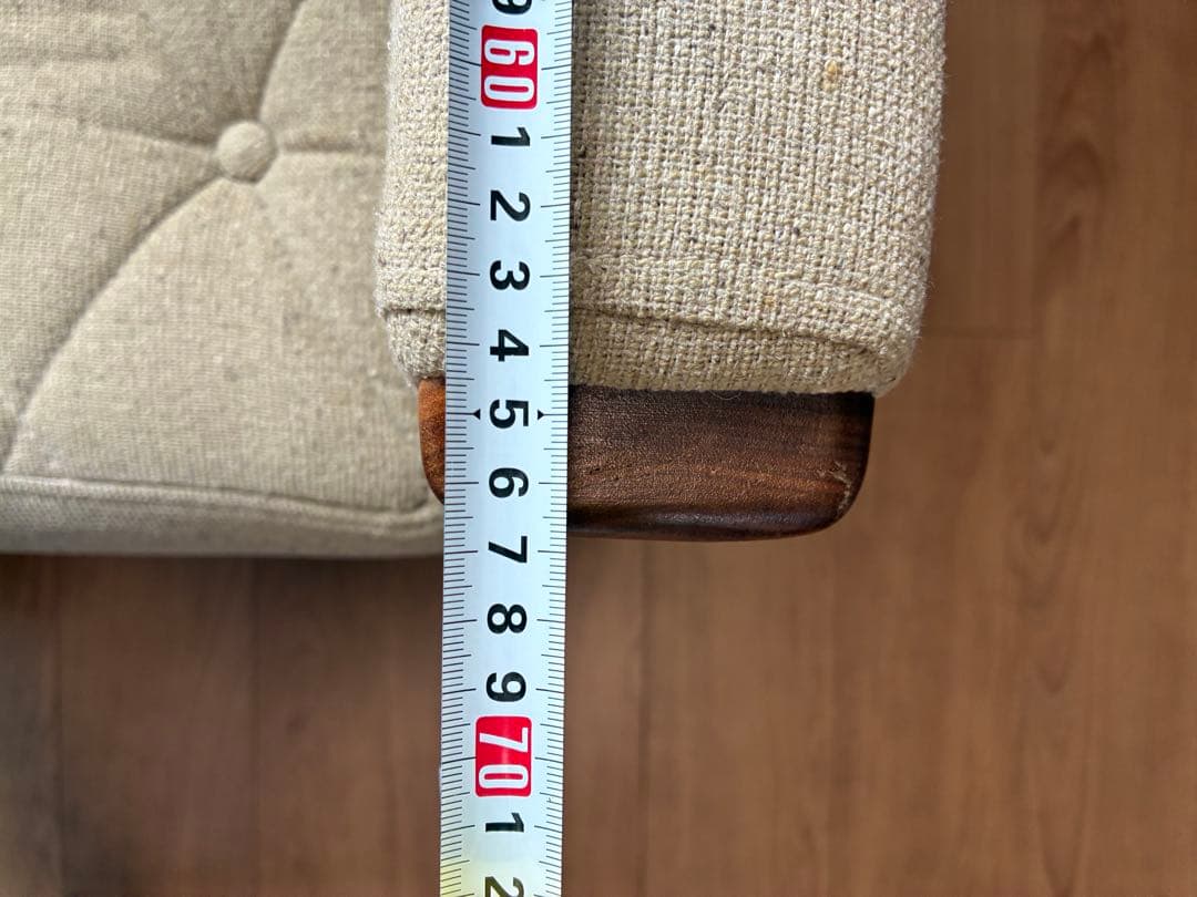 ベージュ ファブリックソファ 2人掛け