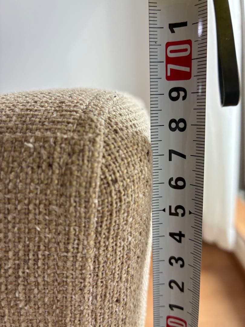 ベージュ ファブリックソファ 2人掛け