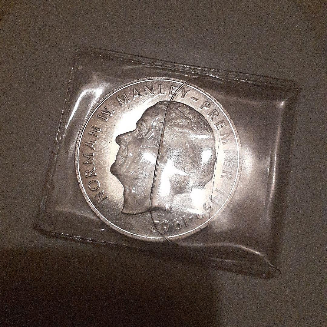 ノーマン・W・マンリー ジャマイカ5ドルプルーフ超大型銀貨SV925
