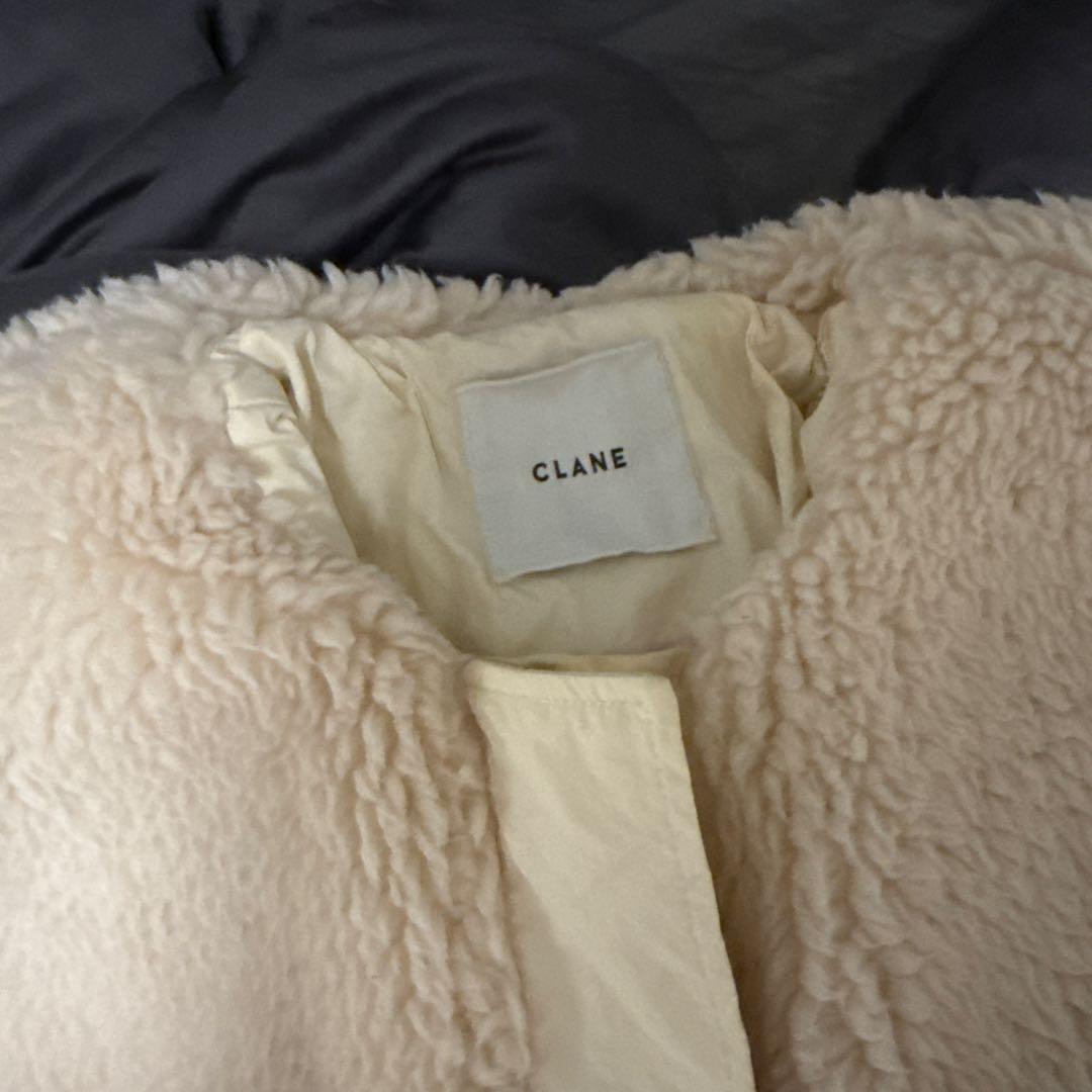 CLANE アイボリー ボア アウター