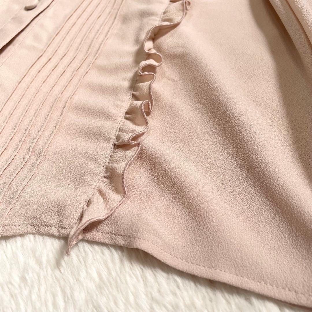 美品《LOULOU WILLOUGHBY》シフォンフリルブラウス リボン M