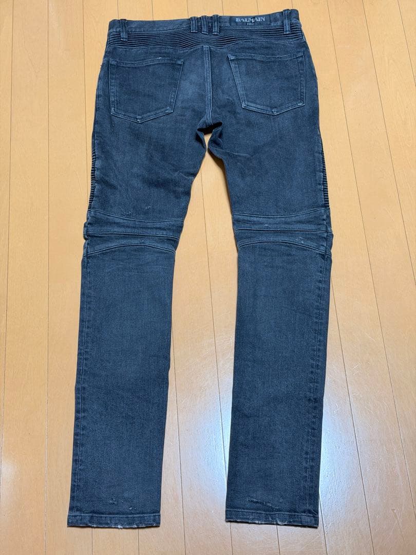 BALMAIN バイカーデニム グレー 28