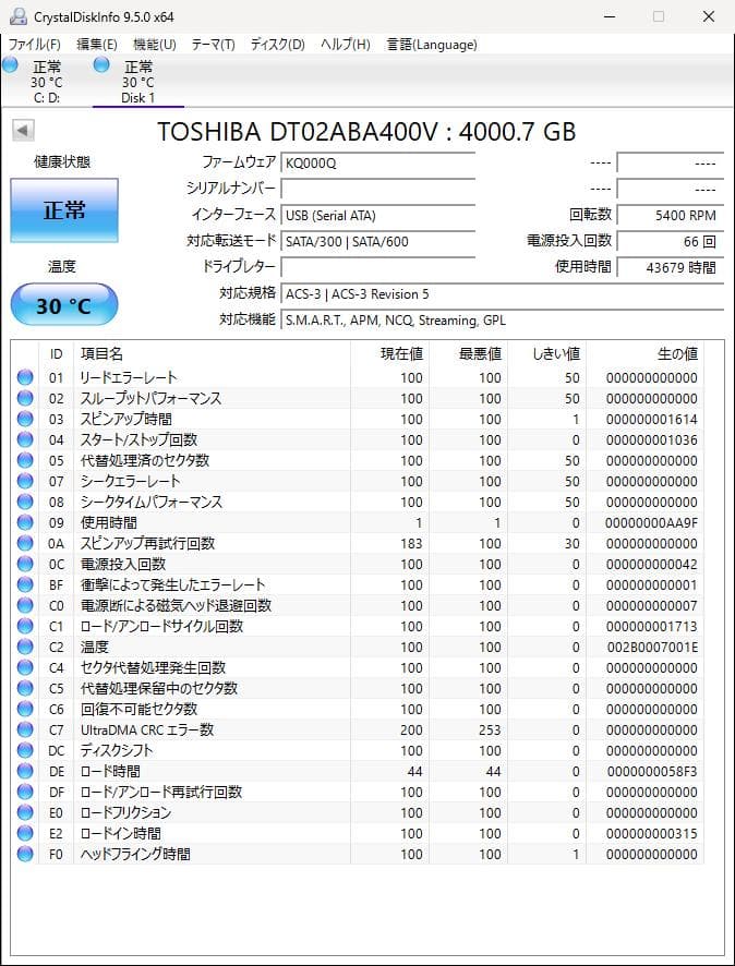 【中古】BUFFALO 外付けハードディスク HD-AD4U3