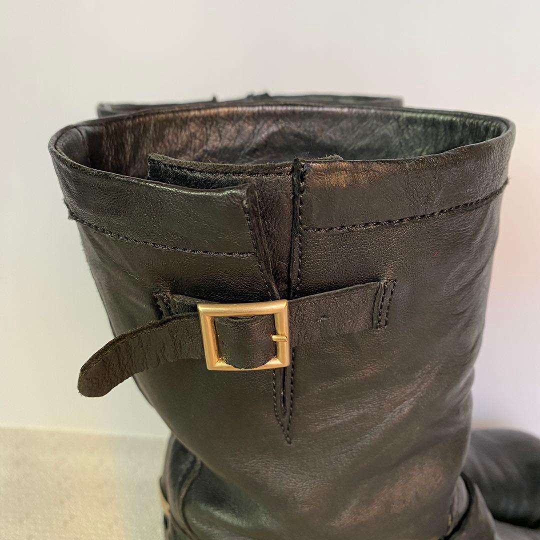 JIMMY CHOO イタリア製 ロゴプレート付 エンジニアブーツ37 1/2