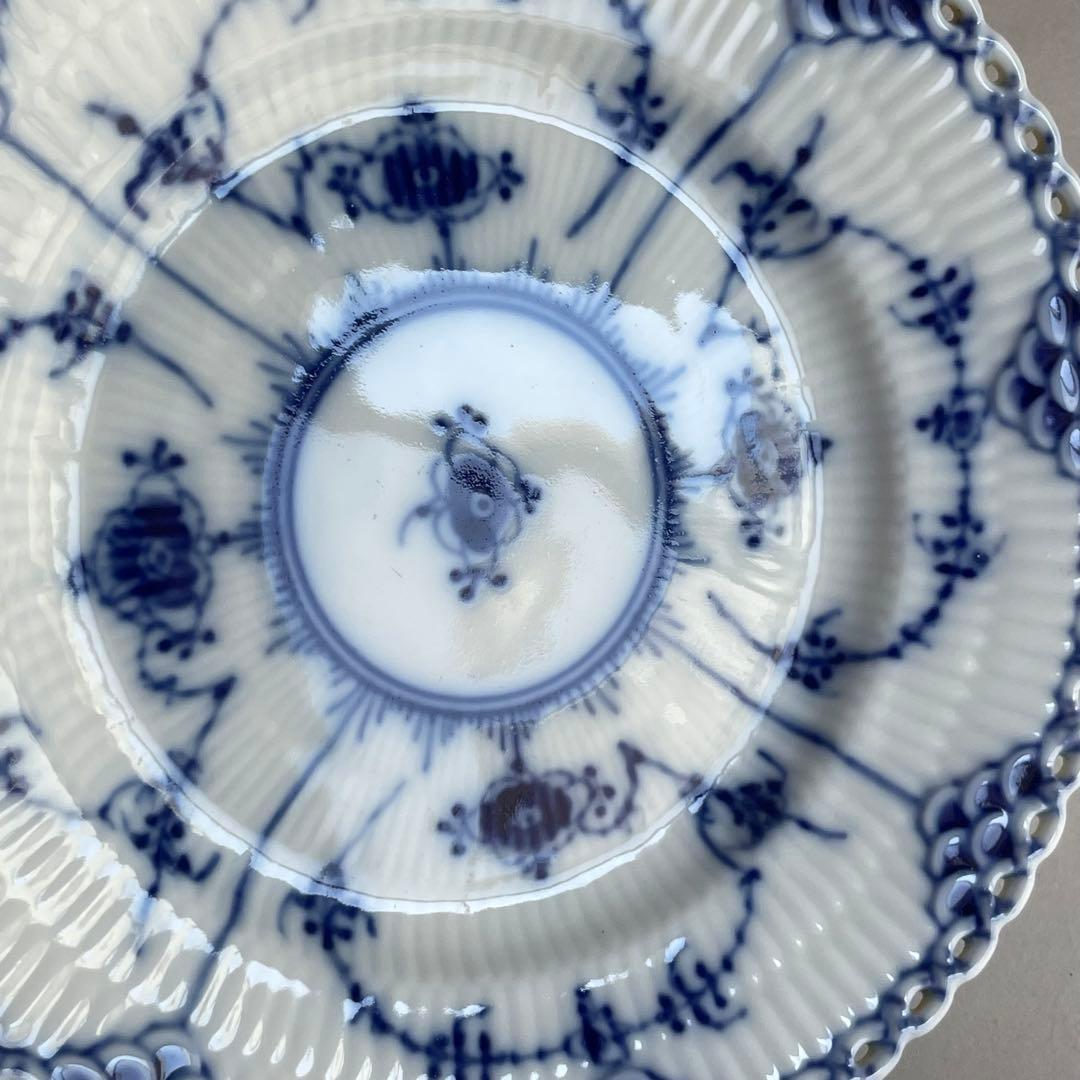 ロイヤルコペンハーゲン ブルーフルーテッド フルレース プレート 15cm 3枚