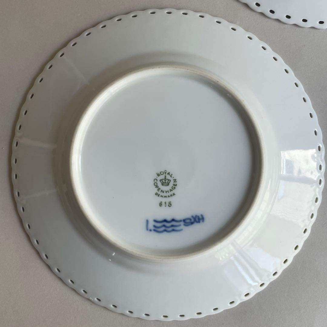 ロイヤルコペンハーゲン ブルーフルーテッド フルレース プレート 15cm 3枚