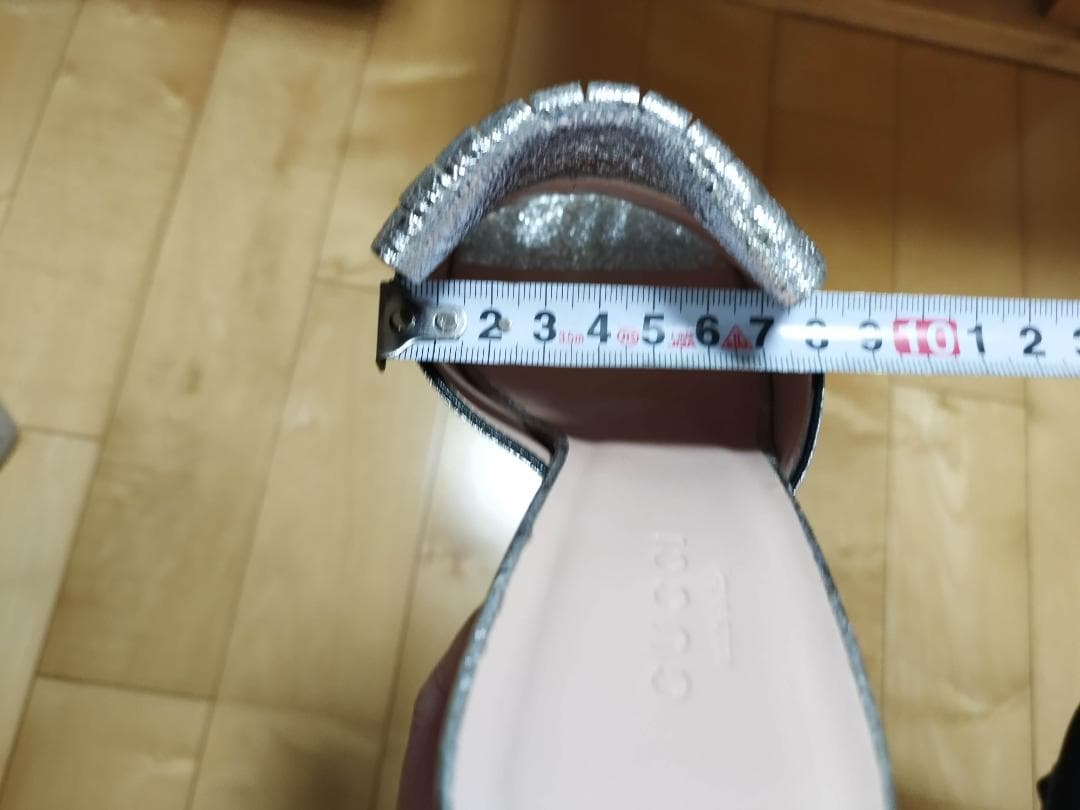 GUCCI シルバー フリンジミュール 37 保存袋付き