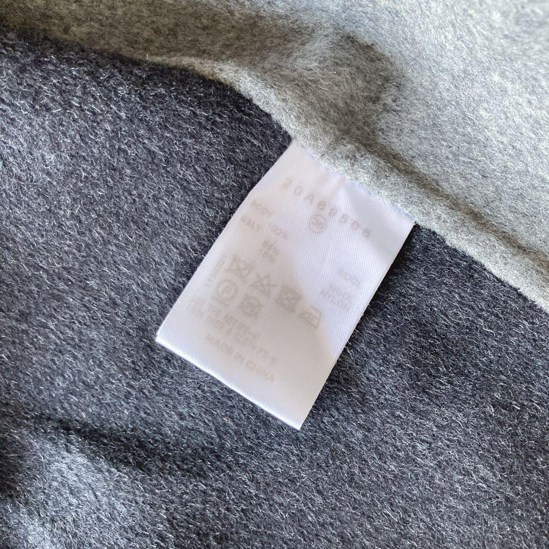 ルシェルブルー　ダブルフェイスミックスカラーコート　ウール　バイカラー　36