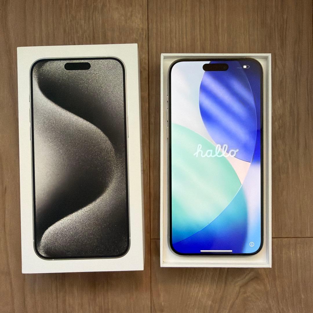 ショッパー付き美品♪Apple iPhone 15Pro max ホワイト 本体