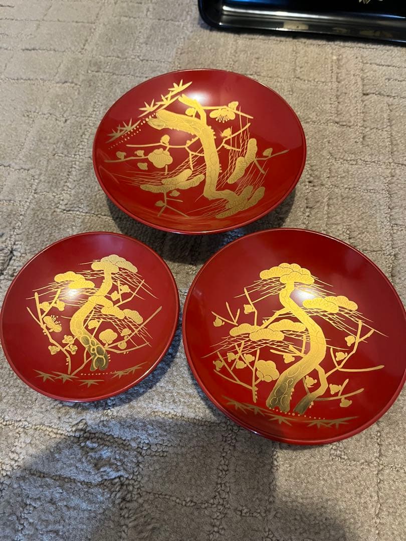 お屠蘇セット　漆塗り　蒔絵松竹梅　極上　輪島塗