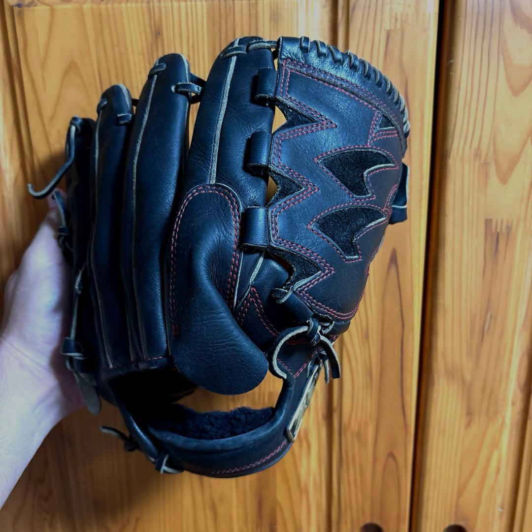 ZETT 硬式用グローブ 黒 炎の模様