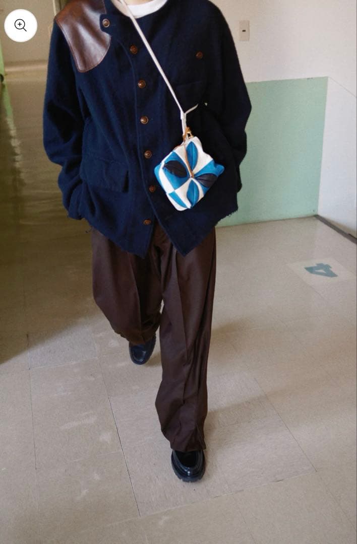 Hand-Patchwork Leather Bag Blue KHOKIバッグ