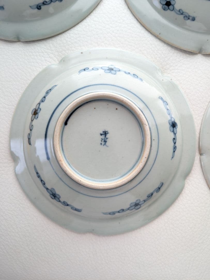 【5客セット】佐藤走破 作 染錦 花文 皿 5.5寸 食器陶器