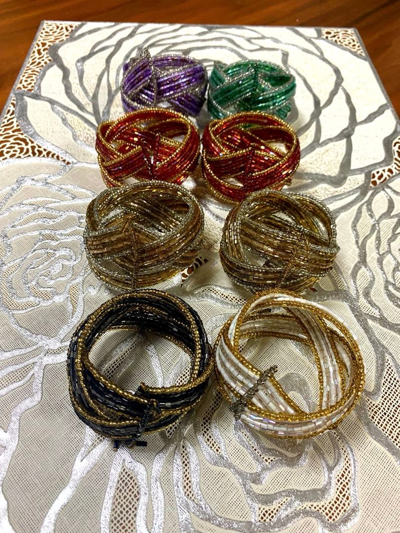 テーブルコーディネート　ナプキンリング　ビジュー最高！　ブレスレットにも