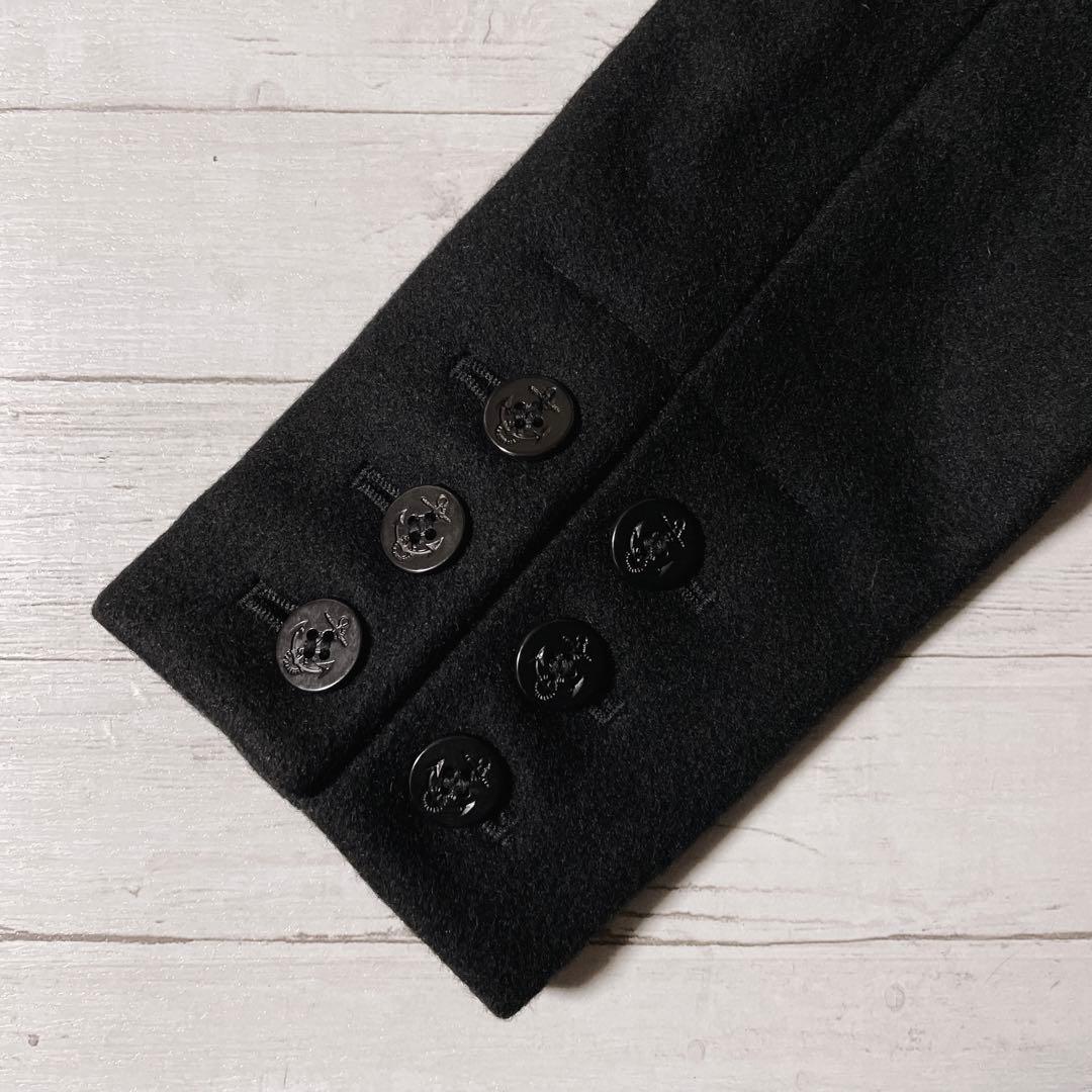 ピーコート 裏地ボア ウール 黒 平成ギャルy2k ダークコア パンク nana