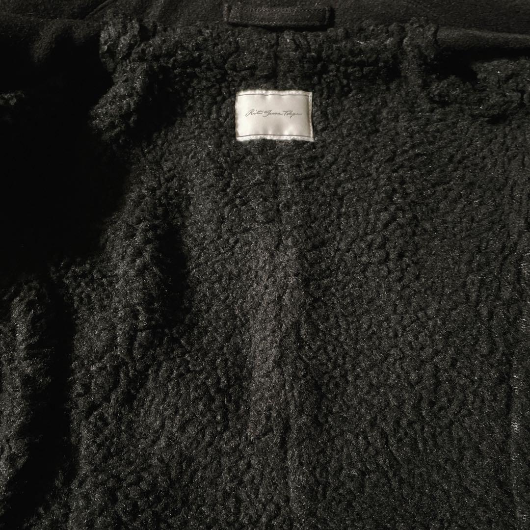 ピーコート 裏地ボア ウール 黒 平成ギャルy2k ダークコア パンク nana