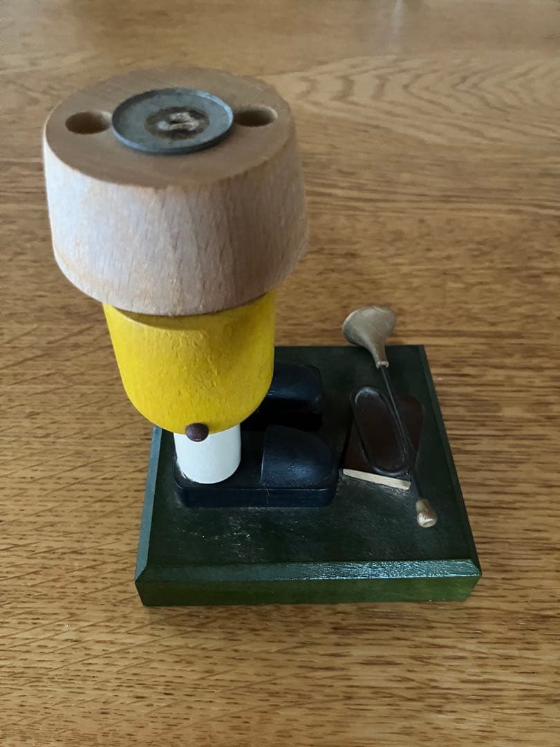 [レア]ドイツ　手作り木製オルゴール付きパイプ人形