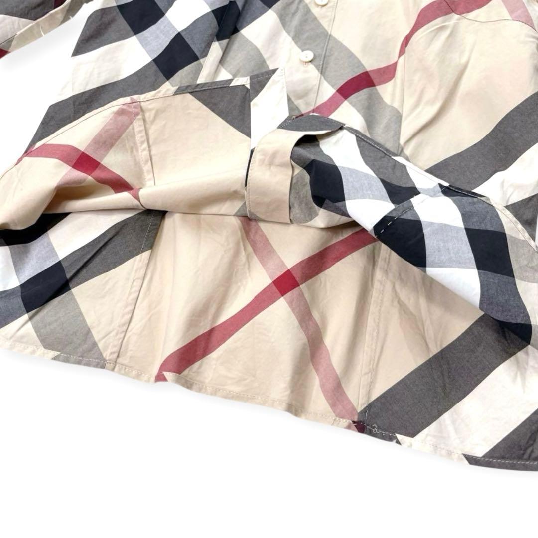 極美品 BURBERRY バーバリー 刺繍ロゴ メガチェック ノバチェックシャ