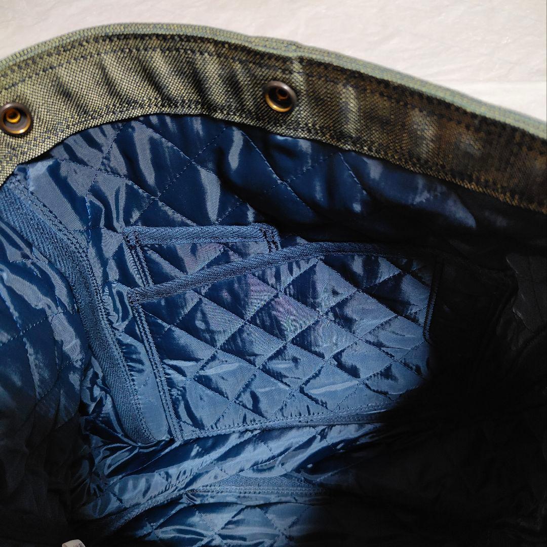 【極美品】ポーター　ショルダーバック　デニム　通勤　通学　旅行　大容量　A4収納