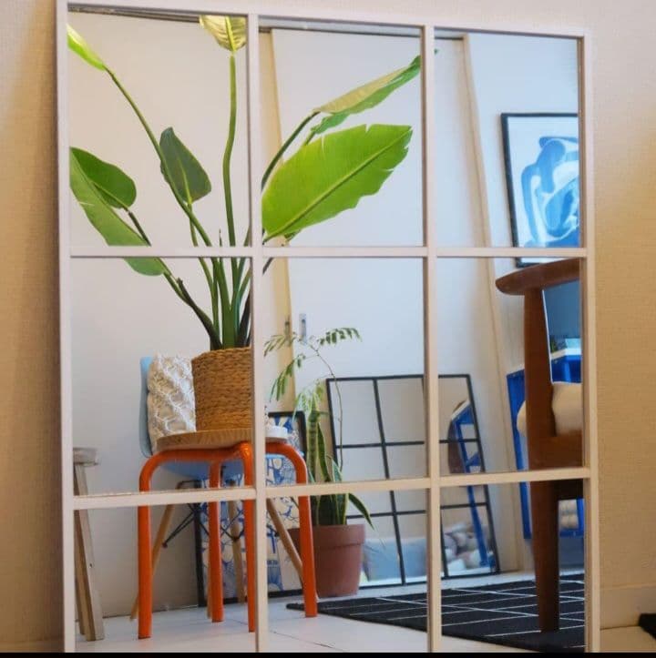 壁掛け鏡 グリッドデザイン ブラック・ホワイト　9枚