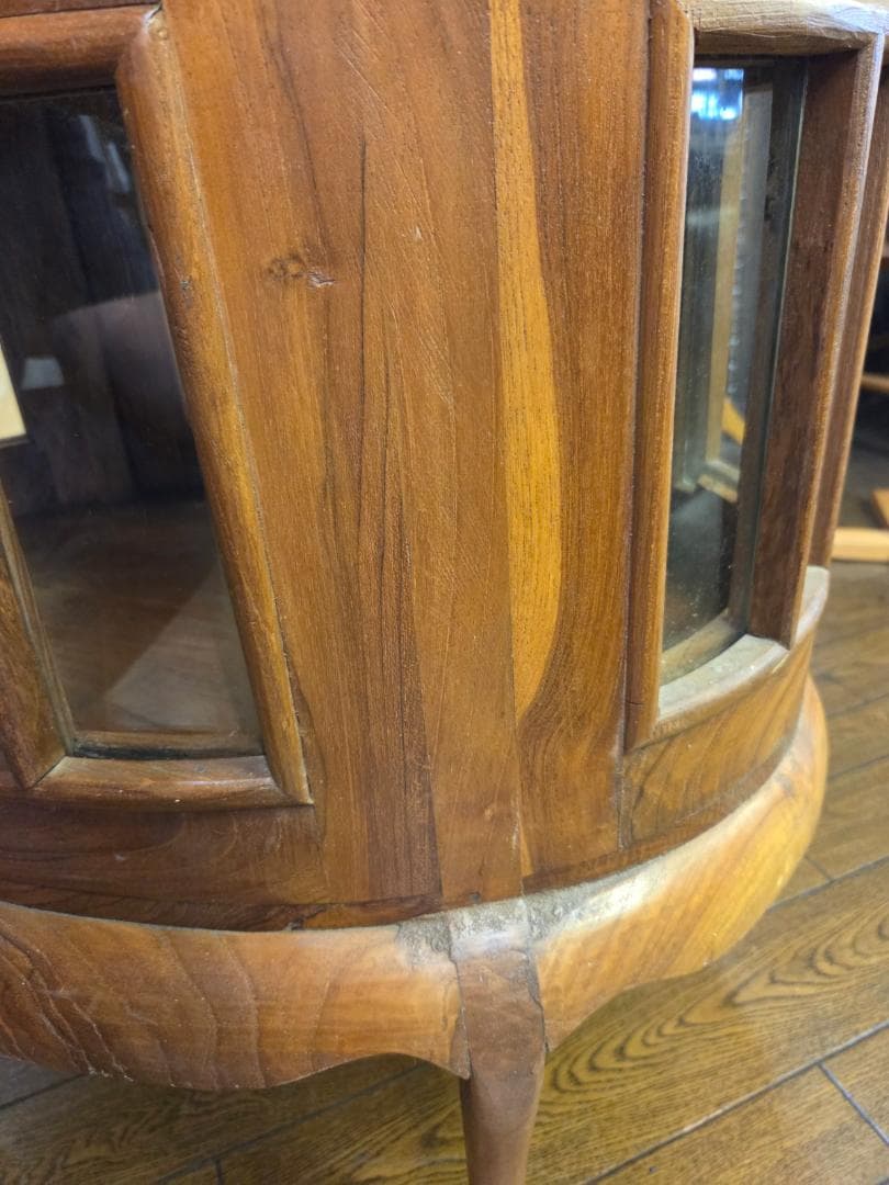 〈たのめる便・現状渡し〉ボトルショーケース 木製収納テーブル