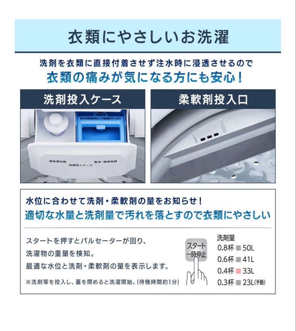 【たのメル便】アイリスオーヤマ　縦型洗濯機 ホワイト
